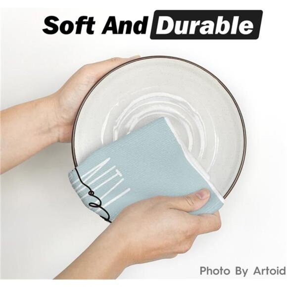 Hello Pumpkin Eucalyptus‎ Leaves Fall Kitchen Towels Dish Hand Towel Set of 2 - Picture 5 of 6